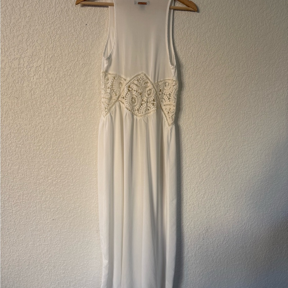 Kendall & Kylie White Crochet-Waist Button-Front Maxi Dress - Picture 7 of 15